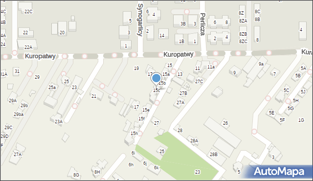 Mysiadło, Kuropatwy, 15c, mapa Mysiadło