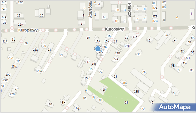 Mysiadło, Kuropatwy, 15d, mapa Mysiadło