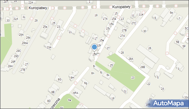 Mysiadło, Kuropatwy, 15h, mapa Mysiadło