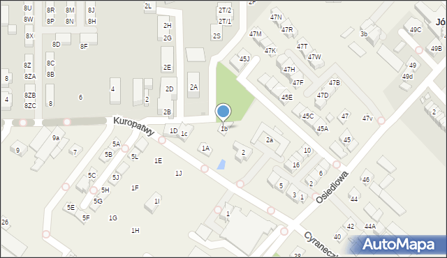 Mysiadło, Kuropatwy, 1b, mapa Mysiadło