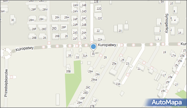 Mysiadło, Kuropatwy, 31, mapa Mysiadło