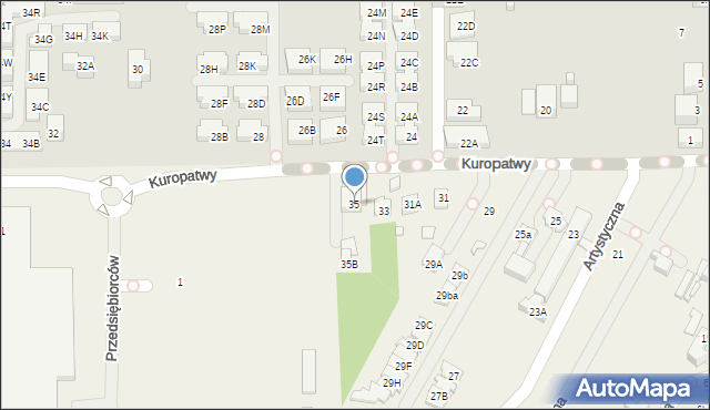 Mysiadło, Kuropatwy, 35, mapa Mysiadło