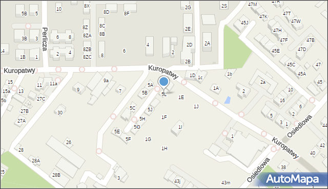 Mysiadło, Kuropatwy, 5L, mapa Mysiadło
