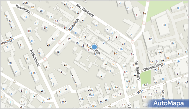 Nowa Sól, Kupiecka, 9, mapa Nowa Sól