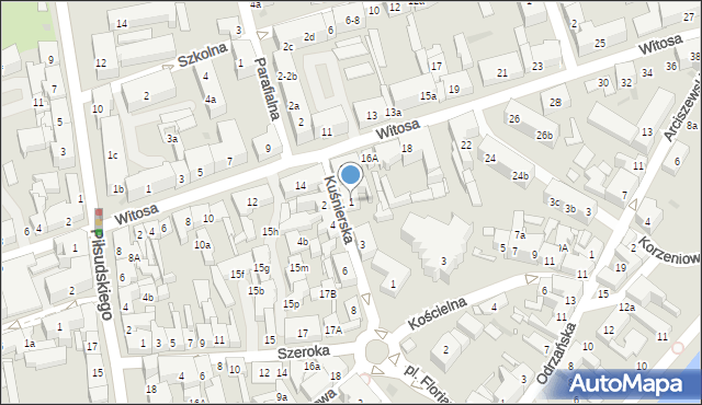 Nowa Sól, Kuśnierska, 1, mapa Nowa Sól