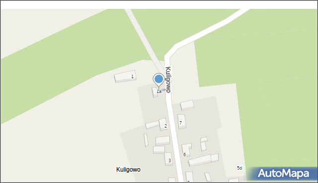 Nowe Kramsko, Kuligowo, 1a, mapa Nowe Kramsko