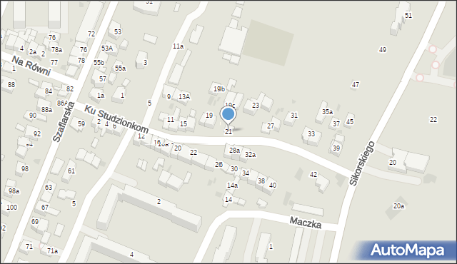 Nowy Targ, Ku Studzionkom, 21, mapa Nowego Targu