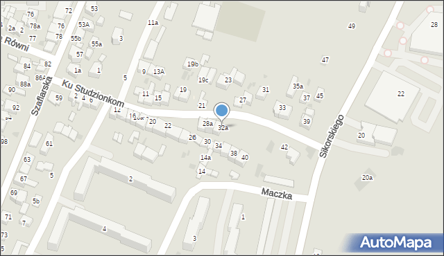 Nowy Targ, Ku Studzionkom, 32a, mapa Nowego Targu