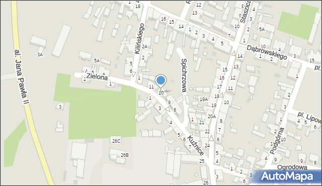 Obrzycko, Kuźnice, 10, mapa Obrzycko