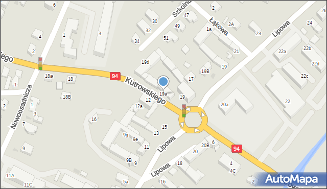 Oława, Kutrowskiego Franciszka, ks., 19a, mapa Oława