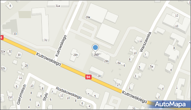 Oława, Kutrowskiego Franciszka, ks., 29D, mapa Oława