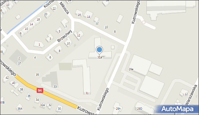 Oława, Kutrowskiego Franciszka, ks., 31a, mapa Oława