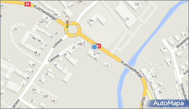 Oława, Kutrowskiego Franciszka, ks., 4, mapa Oława