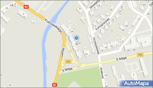 Oława, Kutrowskiego Franciszka, ks., 5a, mapa Oława