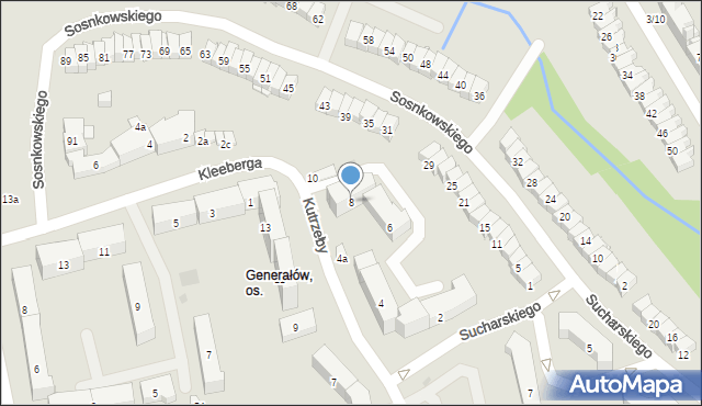 Olsztyn, Kutrzeby Tadeusza, gen., 8, mapa Olsztyna