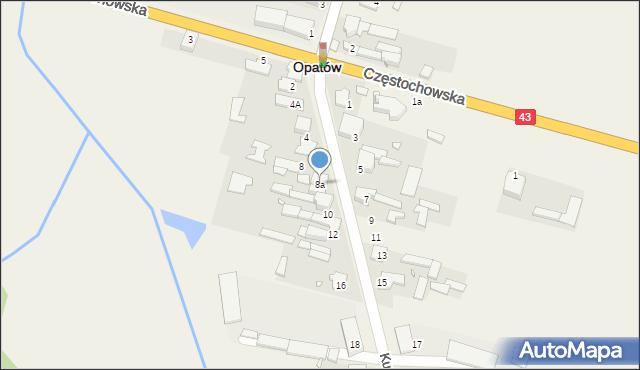 Opatów, Kuźniczka, 8a, mapa Opatów