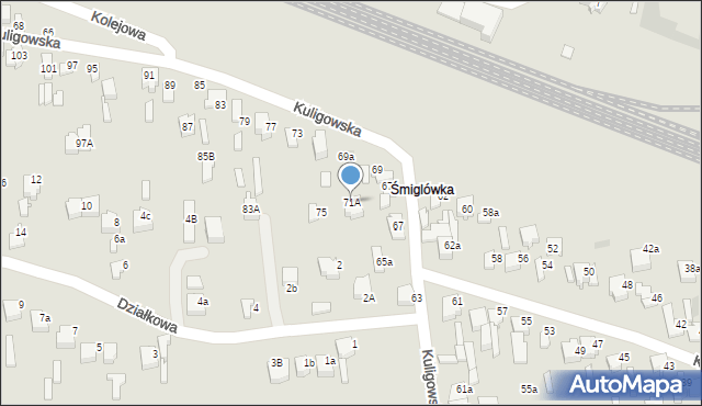 Opoczno, Kuligowska, 71A, mapa Opoczno