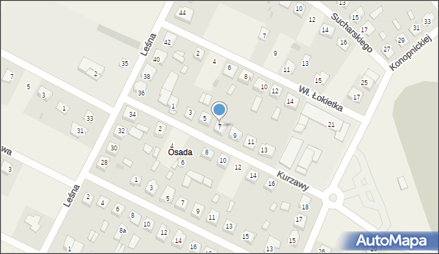 Osięciny, Kurzawy, 7, mapa Osięciny