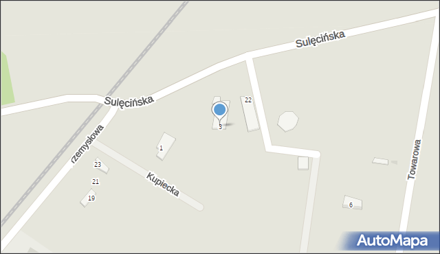 Ośno Lubuskie, Kupiecka, 3, mapa Ośno Lubuskie