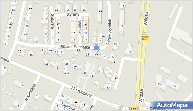 Ostrołęka, Kubusia Puchatka, 22, mapa Ostrołęka