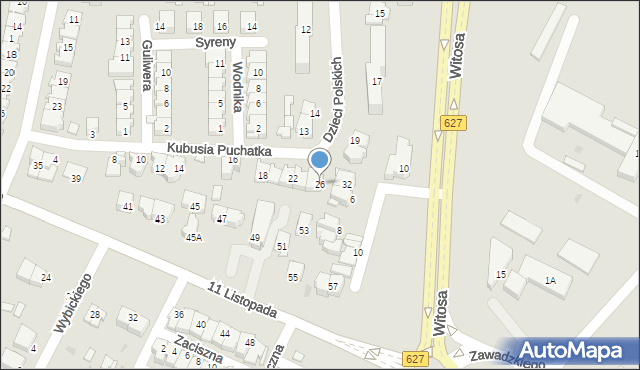 Ostrołęka, Kubusia Puchatka, 26, mapa Ostrołęka