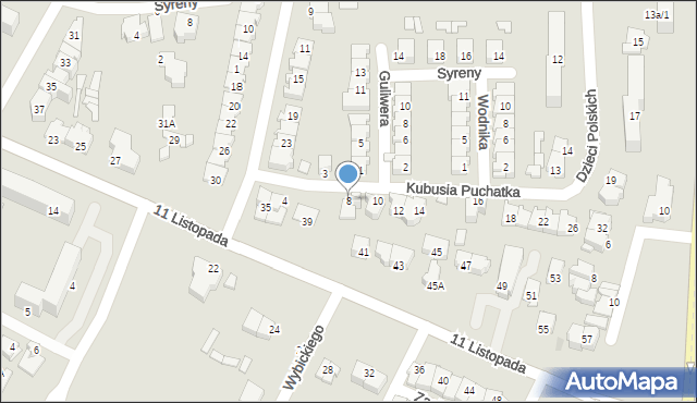 Ostrołęka, Kubusia Puchatka, 8, mapa Ostrołęka