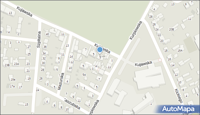 Ostrołęka, Kujawska, 3, mapa Ostrołęka