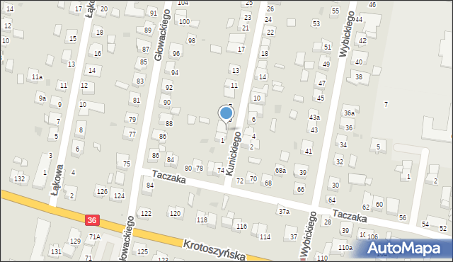 Ostrów Wielkopolski, Kunickiego Stanisława, 3, mapa Ostrów Wielkopolski