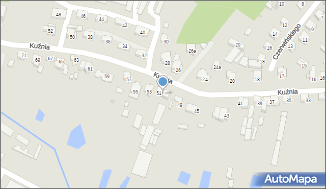 Ostrowiec Świętokrzyski, Kuźnia, 51a, mapa Ostrowiec Świętokrzyski