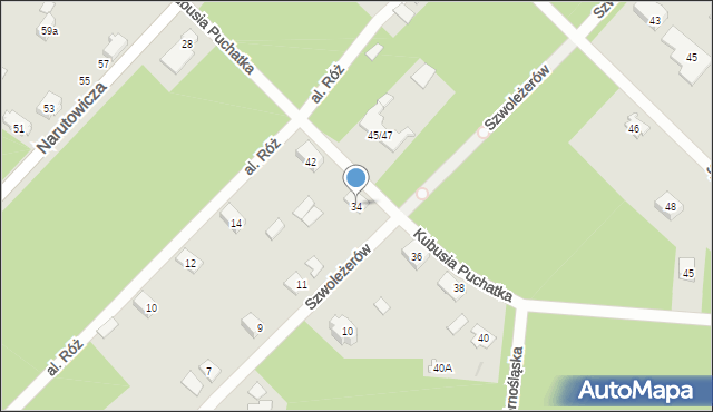 Otwock, Kubusia Puchatka, 34, mapa Otwock