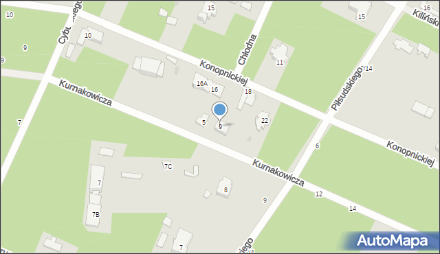 Otwock, Kurnakowicza Jana, 9, mapa Otwock