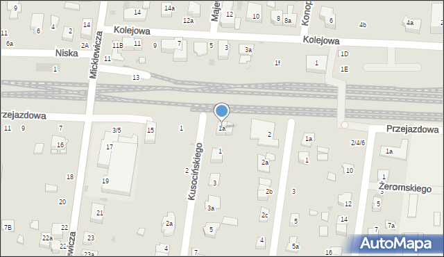 Ożarów Mazowiecki, Kusocińskiego Janusza, 1a, mapa Ożarów Mazowiecki