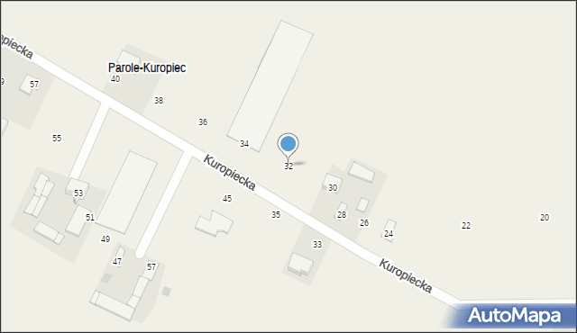 Parole, Kuropiecka, 32, mapa Parole