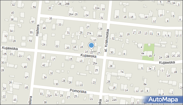 Piastów, Kujawska, 12, mapa Piastów