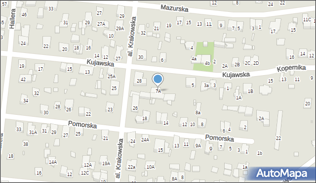 Piastów, Kujawska, 7A, mapa Piastów