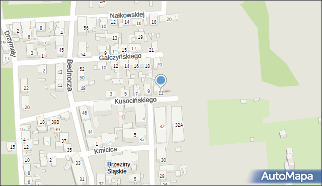 Piekary Śląskie, Kusocińskiego Janusza, 11, mapa Piekary Śląskie