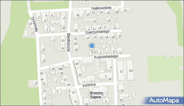 Piekary Śląskie, Kusocińskiego Janusza, 3, mapa Piekary Śląskie