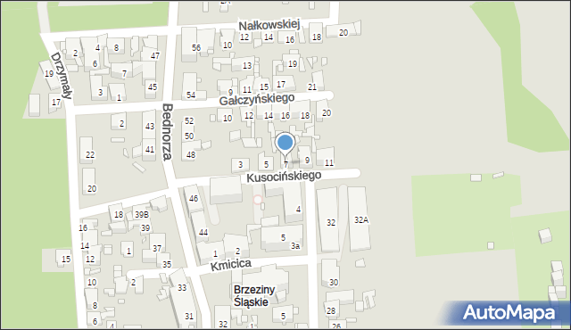 Piekary Śląskie, Kusocińskiego Janusza, 7, mapa Piekary Śląskie