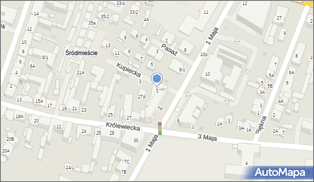Płock, Kupiecka, 1, mapa Płock