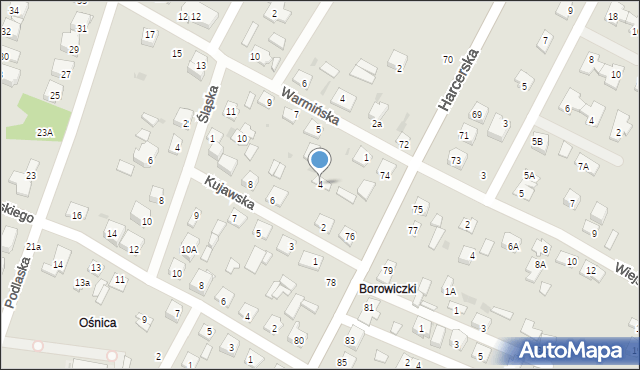 Płock, Kujawska, 4, mapa Płock