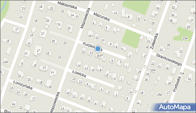 Płock, Kurpiowska, 9, mapa Płock