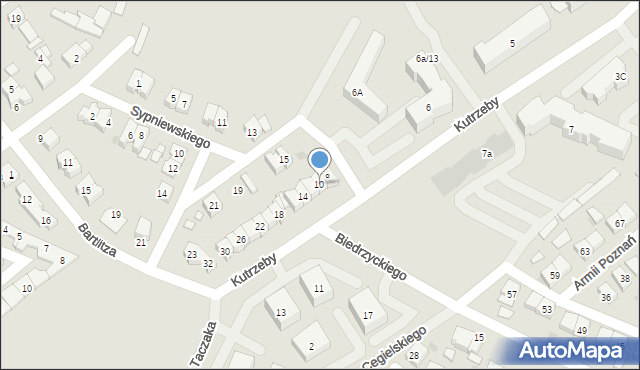 Pobiedziska, Kutrzeby Tadeusza, gen., 10, mapa Pobiedziska