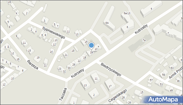 Pobiedziska, Kutrzeby Tadeusza, gen., 14, mapa Pobiedziska