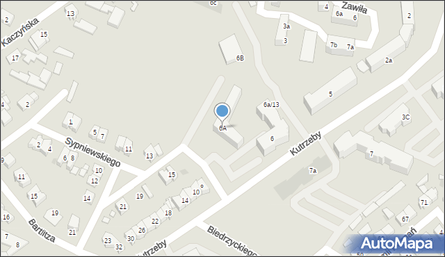 Pobiedziska, Kutrzeby Tadeusza, gen., 6A, mapa Pobiedziska