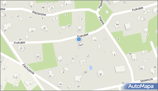 Podkowa Leśna, Kukułek, 13A, mapa Podkowa Leśna