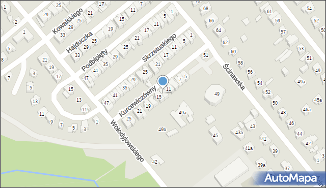 Poznań, Kurcewiczówny Heleny, 13, mapa Poznania
