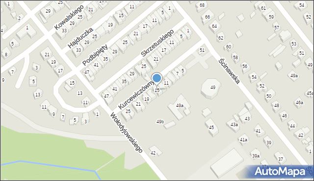 Poznań, Kurcewiczówny Heleny, 15, mapa Poznania