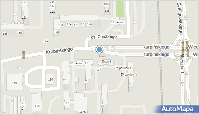 Poznań, Kurpińskiego Karola, 117l, mapa Poznania