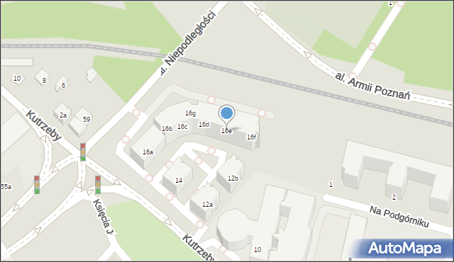Poznań, Kutrzeby Tadeusza, gen., 16e, mapa Poznania