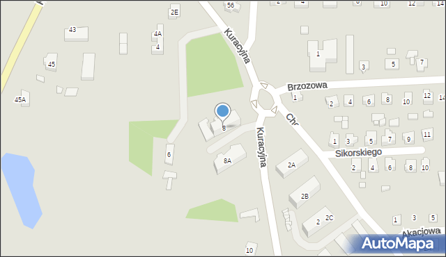 Prabuty, Kuracyjna, 8, mapa Prabuty